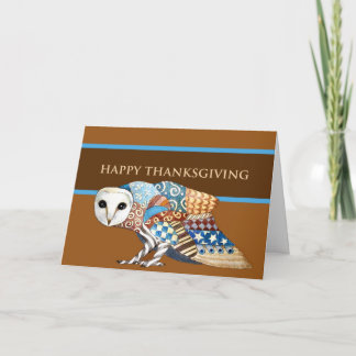 Carte Chouette Thanksgiving