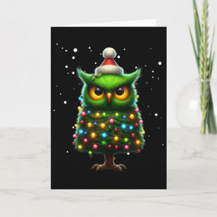 Carte Chouette Xmas Tree Owl Décoration Joyeux arbre de
