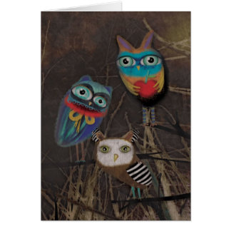 Carte Chouettes Sombres Gothiques