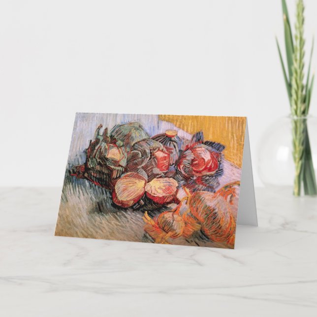 Carte Choux rouges et oignons par Vincent van Gogh (Devant)
