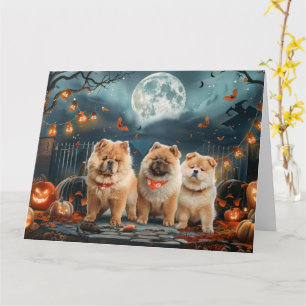 Carte Chow Chow Halloween Éffrayant