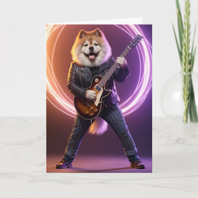 Carte Chow Chow Rock Star Drôle (Devant)