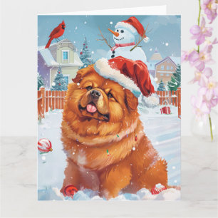 Carte Chow Chow Winter Wonderland Noël Joie