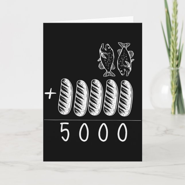 Carte Chrétien 2 Poissons 5 Breads 5000 Contre  (Devant)