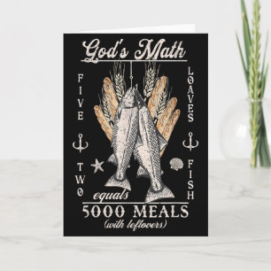 Carte Chrétien 2 Poissons 5 Breads 5000 Contre _2