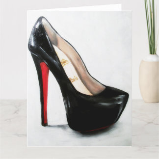 Carte Chrétien Louboutin Rouge Bas Daffodique Talons Pom