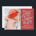 Carte chrétienne de From Santa Birth Announcement<br><div class="desc">Célébrez la saison avec cette carte de vacances moderne et élégante de Berry Berry Sweet. Visitez WWW.BERRYBERRYSWEET.COM pour plus de détails sur nos collections de vacances.</div>