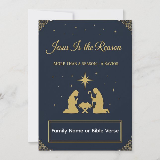 Carte chrétienne élégante «Jésus est la raison» (Devant)