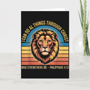 Carte Chrétiens Philippiens 4_13 Force Lion Religieux
