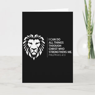 Carte Chrétiens Philippiens 4_13 Force Lion Religieux