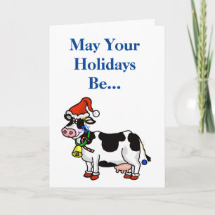 Carte Chrismukkah avec vache