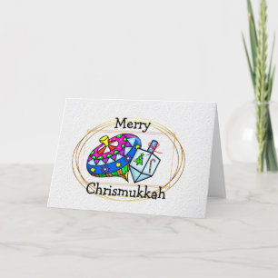 Carte Chrismukkah Dreidel et Toy Top Card
