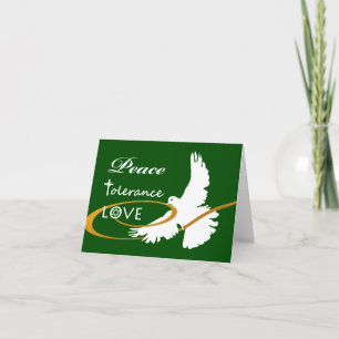 Carte Chrismukkah, Paix, Tolérance, Amour, Colombe