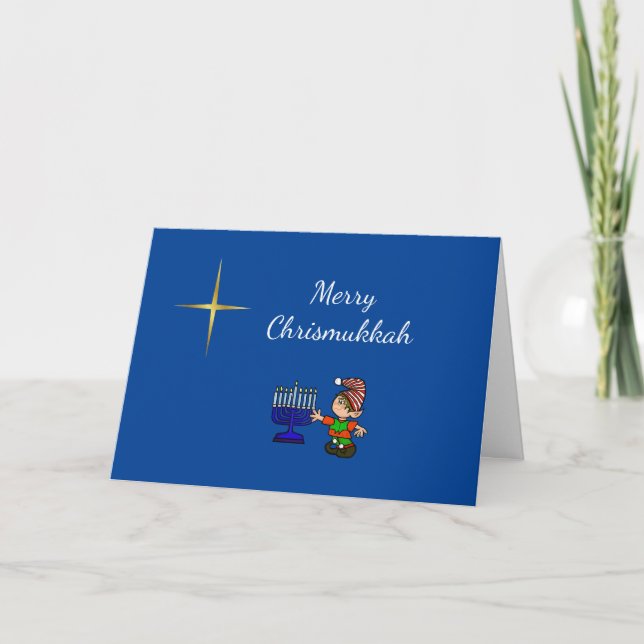 Carte Chrismukkah Star de Bethlehem Menorah (Devant)