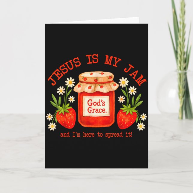 Carte Christian Bible Verse Faith Strawberry Jesus Is My (Devant)