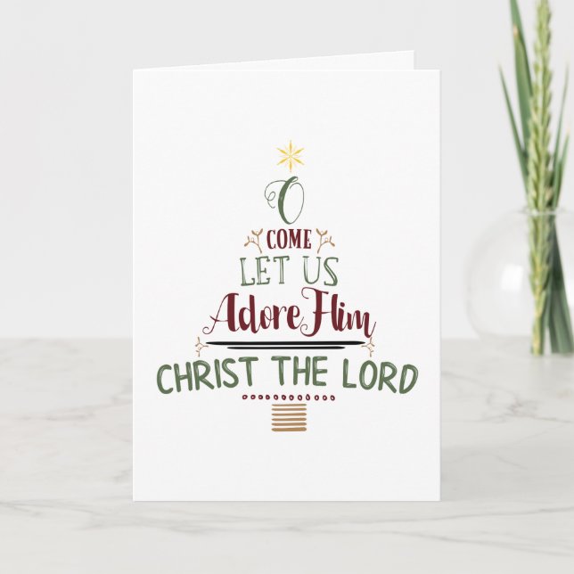 Carte Christian Christmas Carol Typographie de vacances  (Devant)