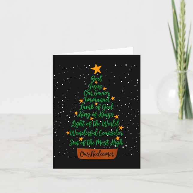 Carte Christian Christmas Jesus Bible Names Xmas Tree Sh (Devant)