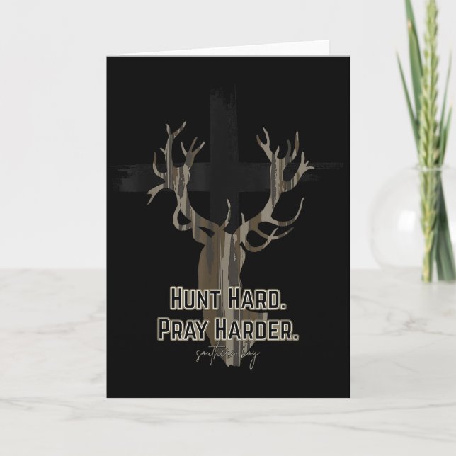 Carte Christian Croix Camo Chasse Dure Prie Plus Fort Ce (Devant)