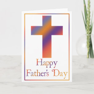 Carte Christian Cross Design 4 Happy Fête des pères Card