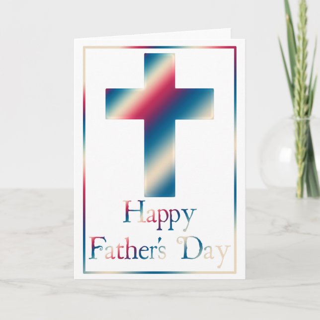 Carte Christian Cross Design 7 Happy Fête des pères Card (Devant)