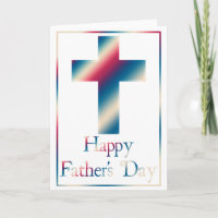 Christian Cross Design 7 Happy Fête des pères Card