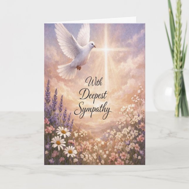 Carte Christian Dove and Cross Sympathy Card (Devant)