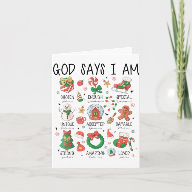 Carte Christian God Say I Am Christmas Jesus Faith Bible (Devant)
