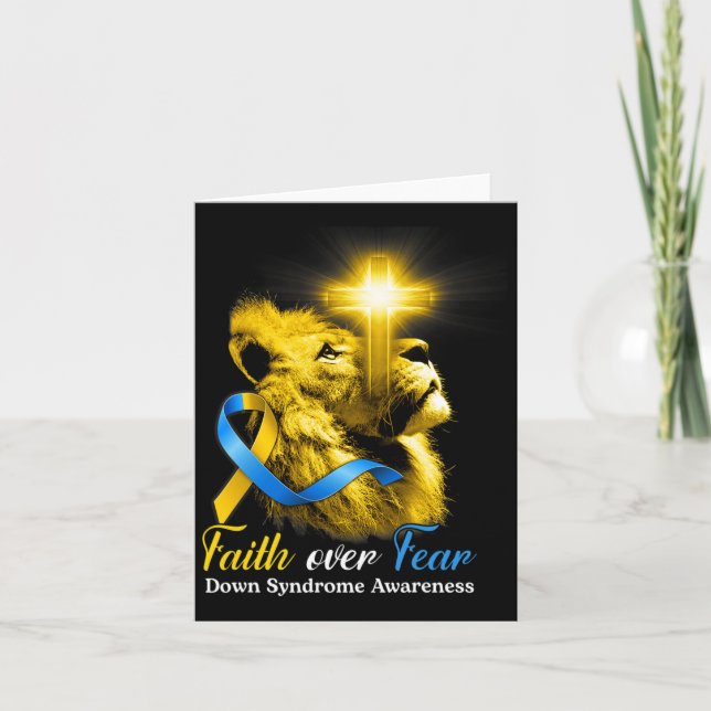 Carte Christian Lion Cross Faith sur la peur Syndrome (Devant)