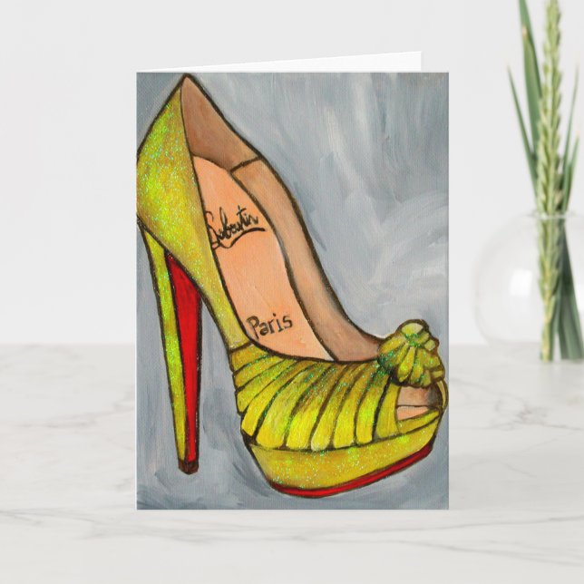 Carte Christian Louboutin Parties scintillant jaune talo (Devant)