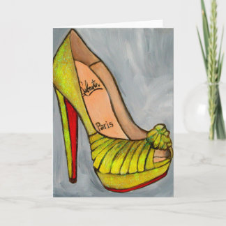 Carte Christian Louboutin Parties scintillant jaune talo