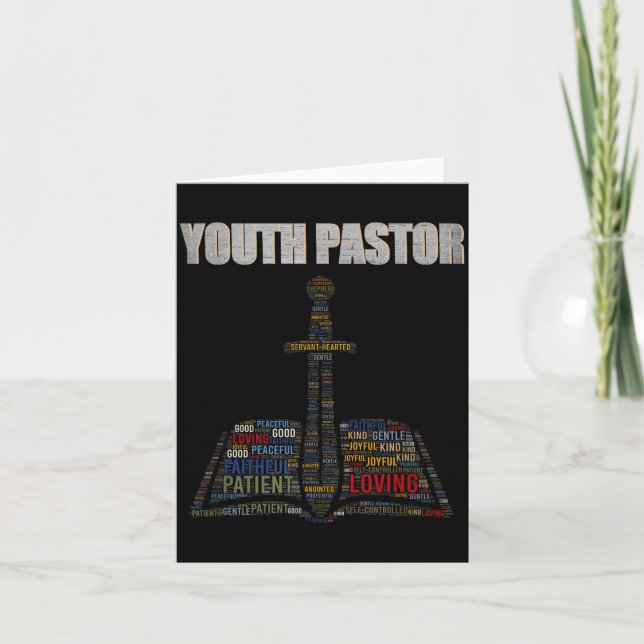 Carte Christian Minister Word Cloud Youth Pastor Appreci (Devant)