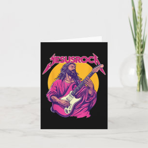 Carte Christian Retro Funny Citation Jesus Rock Musique 