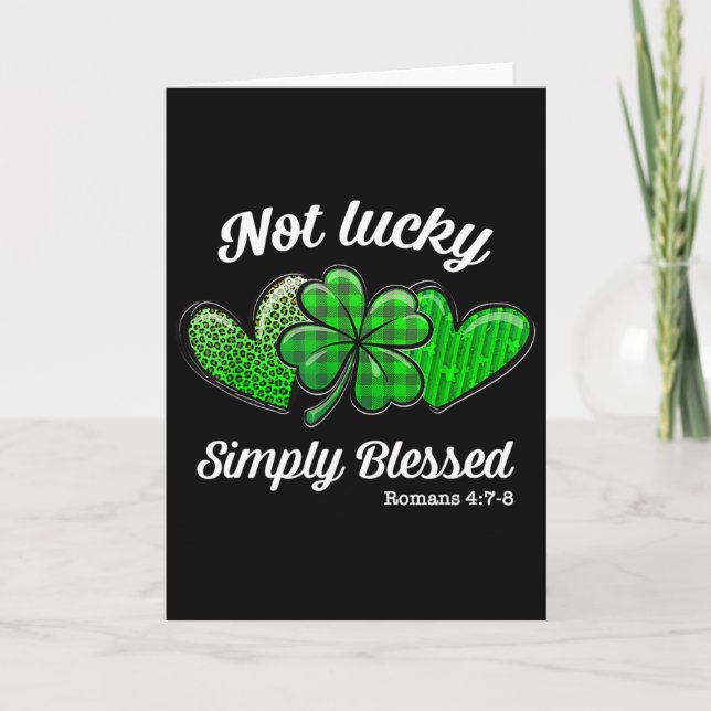 Carte Christian St Patricks Day Trèfle Pas Chanceux Simp (Devant)