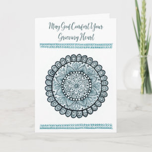Carte Christian Sympathy avec médaillon vert