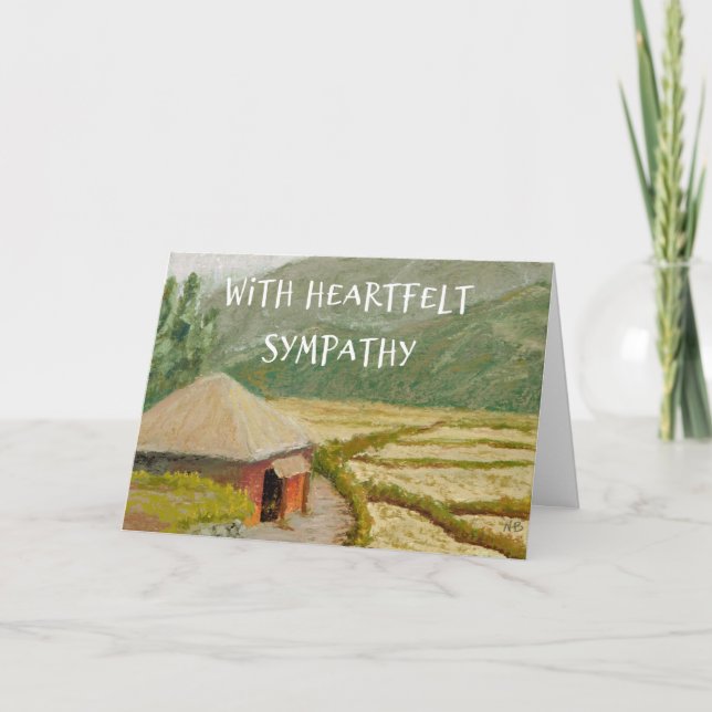 Carte Christian Sympathy Cabine et champ (Devant)