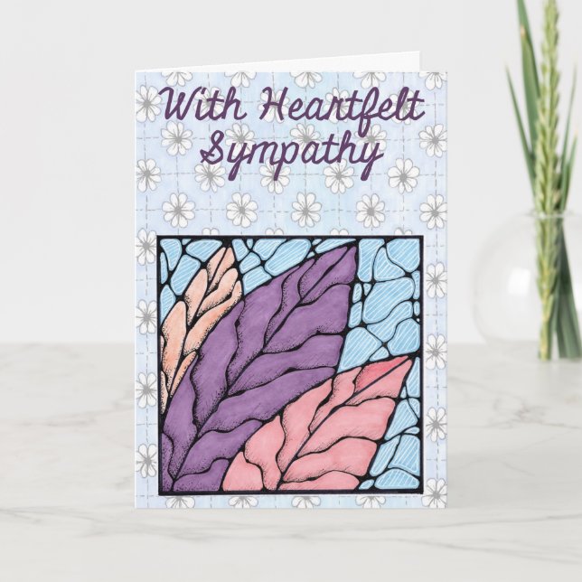 Carte Christian Sympathy Card Leaf Design (Devant)