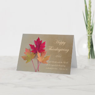 Carte Christian Thanksgiving Psaume 136 Feuilles d'autom