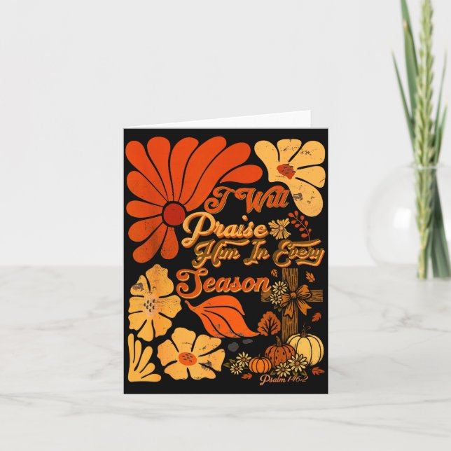 Carte Christian Thanksgiving Pumpkin Praise Him In Every (Devant)