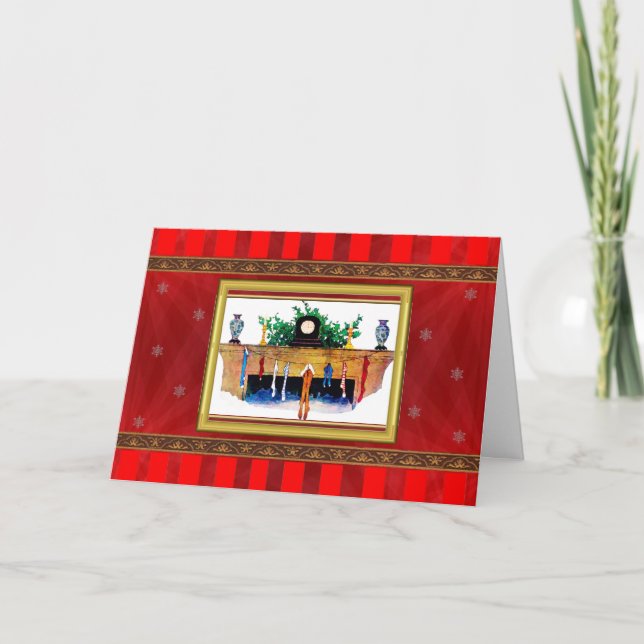Carte Christma Victorian Mantle (Devant)