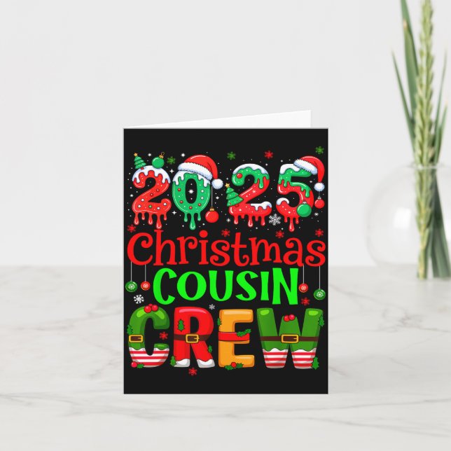 Carte Christmas 2025 Cousin Crew Santa Hat Men Women Kid (Devant)