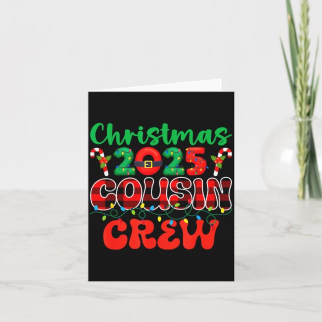 Carte Christmas 2025 Cousin Crew Xmas Lights Family Reun (Devant)