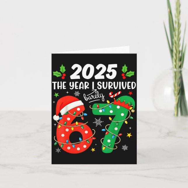 Carte Christmas 2025 The Year I Barely Survived Six Seve (Devant)