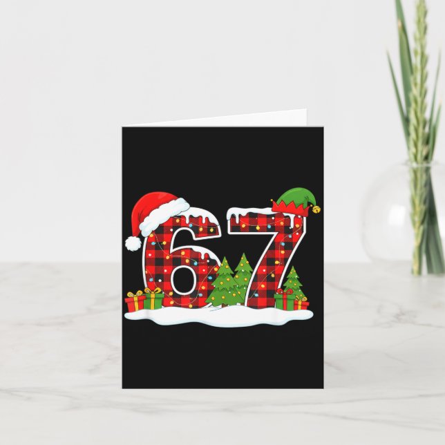 Carte Christmas 67 Buffalo Plaid Six Seven Santa &amp; E (Devant)