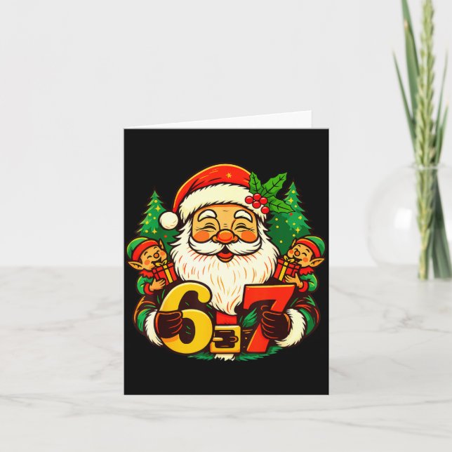 Carte Christmas 67 Funny Xmas Santa Six Seven Meme Gen A (Devant)