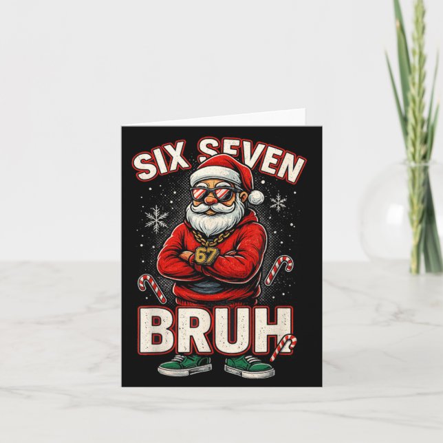 Carte Christmas 67 Meme Design Funny Six Seven Hands 6 7 (Devant)