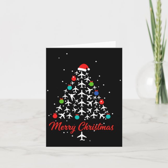 Carte Christmas Airplane Tree Merry Christmas Lot Travel (Devant)
