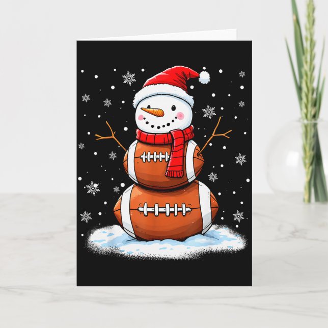 Carte Christmas American Football Snowman Xmas Srt Men B (Devant)