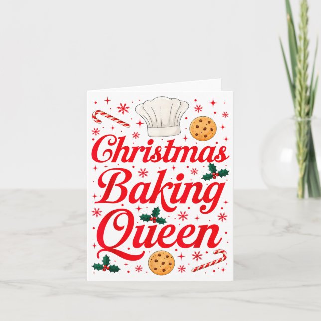 Carte Christmas Baking Queen Funny Xmas Cookie Lover Wom (Devant)