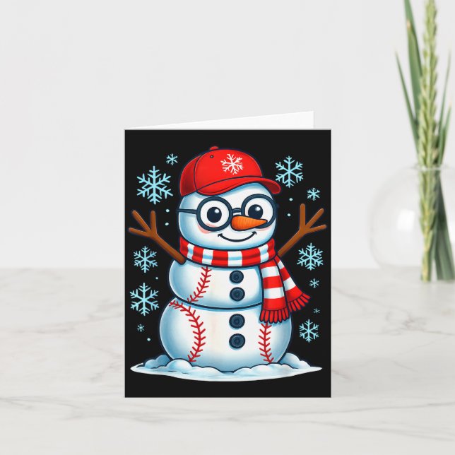 Carte Christmas Baseball Snowman Xmas Pajamas Women Men  (Devant)
