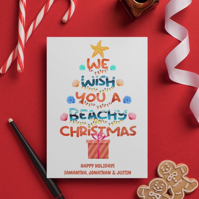 Carte Christmas Beach tropical Beach Arbre (Créateur téléchargé)